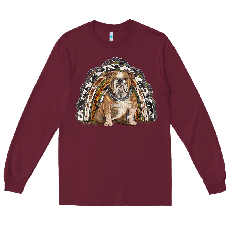 English Bulldog Rainbow Long Sleeve Tee by BarkalooDesign | Teevron