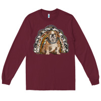 Burgundy english bulldog rainbow Long Sleeve Tee - BarkalooDesign