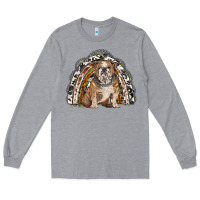 Heather Grey english bulldog rainbow Long Sleeve Tee - BarkalooDesign
