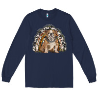 Navy english bulldog rainbow Long Sleeve Tee - BarkalooDesign