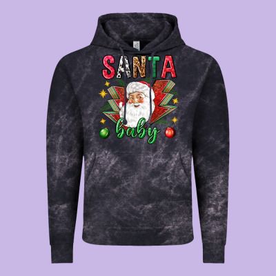 Santa Baby Christmas Vintage Hoodie Designed By Nancycooperartshop