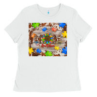 White autism mom Ladies Tee - BarkalooDesign