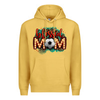 Antique Gold blessed soccer mom lightbulb letters Premium Hoodie - OliviaCreatesArt