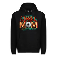Black blessed soccer mom lightbulb letters Premium Hoodie - OliviaCreatesArt