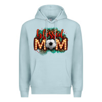 Blue Mist blessed soccer mom lightbulb letters Premium Hoodie - OliviaCreatesArt