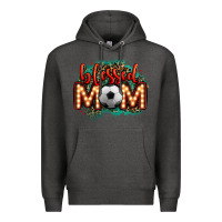 Charcoal Heather blessed soccer mom lightbulb letters Premium Hoodie - OliviaCreatesArt