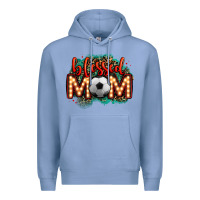 Colony Blue blessed soccer mom lightbulb letters Premium Hoodie - OliviaCreatesArt