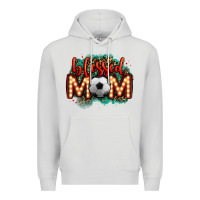 Dove Grey blessed soccer mom lightbulb letters Premium Hoodie - OliviaCreatesArt