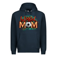 Navy blessed soccer mom lightbulb letters Premium Hoodie - OliviaCreatesArt