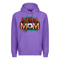 Purple blessed soccer mom lightbulb letters Premium Hoodie - OliviaCreatesArt