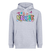 Heather Grey Easter Nurse Heavyweight Hoodie - OliviaCreatesArt