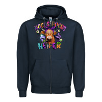 Navy hocus pocus heifer Zipper Hoodie - CowGirlArtShop