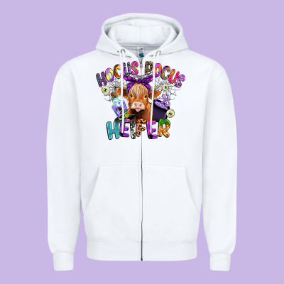 Hocus Pocus Heifer Zipper Hoodie Designed By Cowgirlartshop