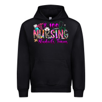Black 100 Nursing Students Teams Urban Hoodie - CowhideDigitalArt