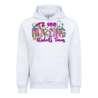 White 100 Nursing Students Teams Urban Hoodie - CowhideDigitalArt