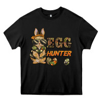 Black easter egg hunter rabbit bunny Heavy Core Tee - BarkalooDesign