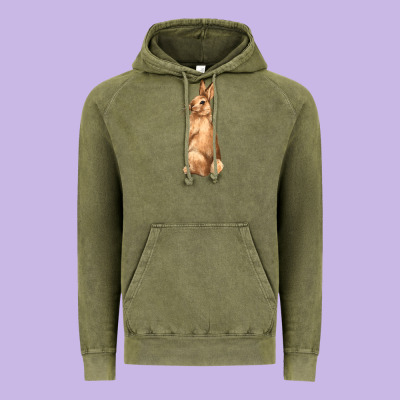 Bunny Vintage Hoodie Designed By Nancycooperartshop