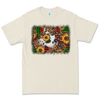 Bone distressed christmas sunflowers leopard cowhide background Premium Tee - Jasminsmagicworld