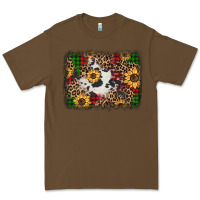 Cacao distressed christmas sunflowers leopard cowhide background Premium Tee - Jasminsmagicworld