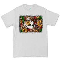 Dove Grey distressed christmas sunflowers leopard cowhide background Premium Tee - Jasminsmagicworld