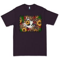 Plum distressed christmas sunflowers leopard cowhide background Premium Tee - Jasminsmagicworld