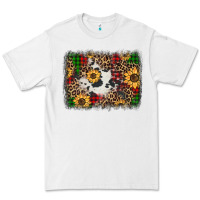 White distressed christmas sunflowers leopard cowhide background Premium Tee - Jasminsmagicworld