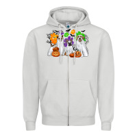 Dove Grey ghost dogs Zipper Hoodie - CowGirlArtShop