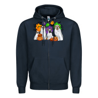 Navy ghost dogs Zipper Hoodie - CowGirlArtShop