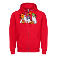 Red ghost dogs Zipper Hoodie - CowGirlArtShop