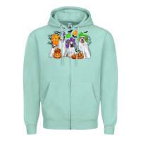 Seafoam ghost dogs Zipper Hoodie - CowGirlArtShop