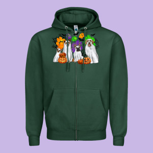 Ghost Dogs Zipper Hoodie Designed By Cowgirlartshop