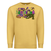Antique Gold Louisiana Mardi Gras Premium Sweatshirt - FaDigitalArtStudio