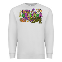 Dove Grey Louisiana Mardi Gras Premium Sweatshirt - FaDigitalArtStudio
