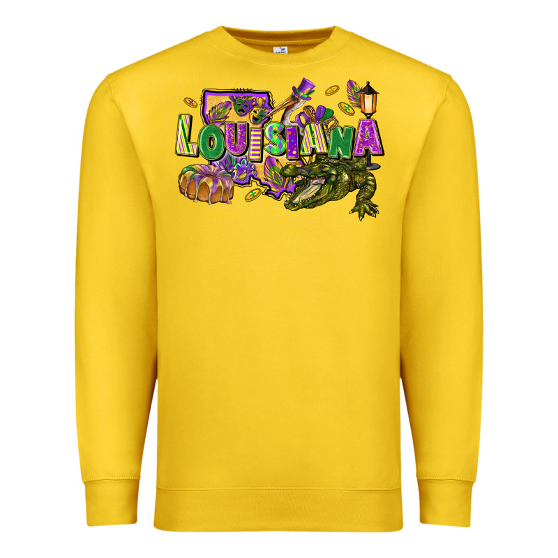 Louisiana Mardi Gras Premium Sweatshirt by FaDigitalArtStudio | Teevron