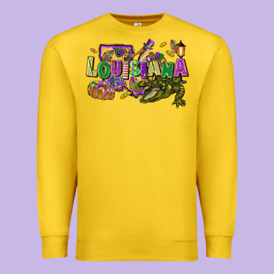 Louisiana Mardi Gras Premium Sweatshirt Designed By Fadigitalartstudio