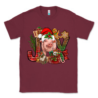 Burgundy joy christmas with pig bbs Classic Tee - BundleAndBundleShop
