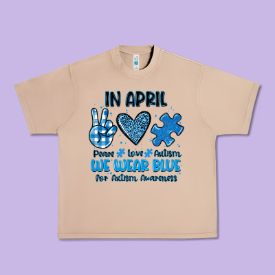 In April We Wear Blue Urban Heavy Tee Designed By Jahusdesignshop