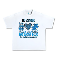 White in april we wear blue Urban Heavy Tee - JahusDesignShop