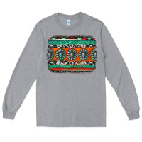 Heather Grey turquoise western background Long Sleeve Tee - Jasminsmagicworld