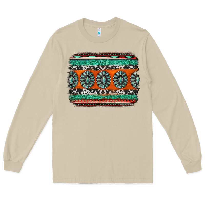 Turquoise Western Background Long Sleeve Tee by Jasminsmagicworld | Teevron