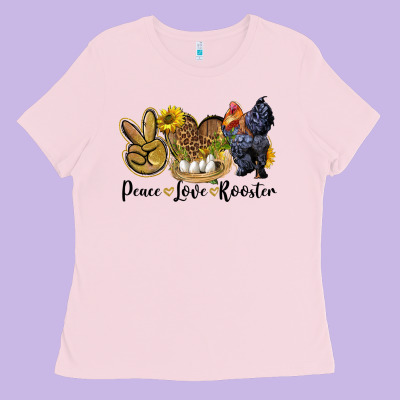 Peace Love Rooster Ladies Tee Designed By Lillyallendesigns