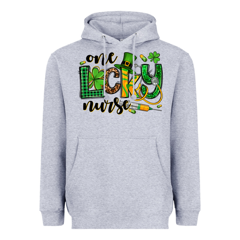 St. Patrick's Day One Lucky Nurse Heavyweight Hoodie by OliviaCreatesArt | Teevron