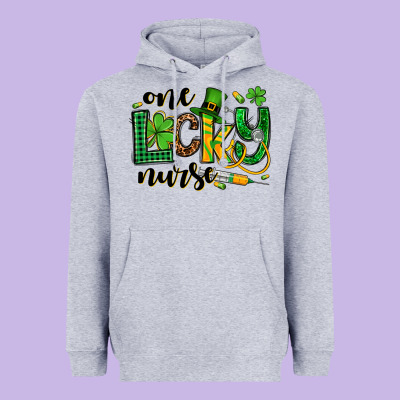 St. Patrick's Day One Lucky Nurse Heavyweight Hoodie Designed By Oliviacreatesart