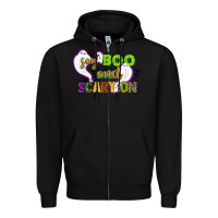 Black say boo and scary on Zipper Hoodie - CowGirlArtShop