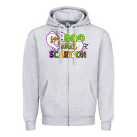 Heather Grey say boo and scary on Zipper Hoodie - CowGirlArtShop