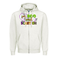 Oatmeal Heather say boo and scary on Zipper Hoodie - CowGirlArtShop