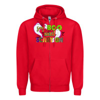Red say boo and scary on Zipper Hoodie - CowGirlArtShop