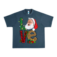 Midnight Navy Love With Santa Portrait Urban Heavy Tee - BundleAndBundleShop