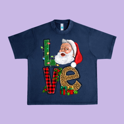 Love With Santa Portrait Urban Heavy Tee Designed By Bundleandbundleshop