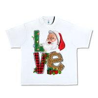 White Love With Santa Portrait Urban Heavy Tee - BundleAndBundleShop